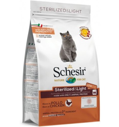 Schesir Esterlizado Light Gatos 1,5Kg Dry Line (Linha Seca)