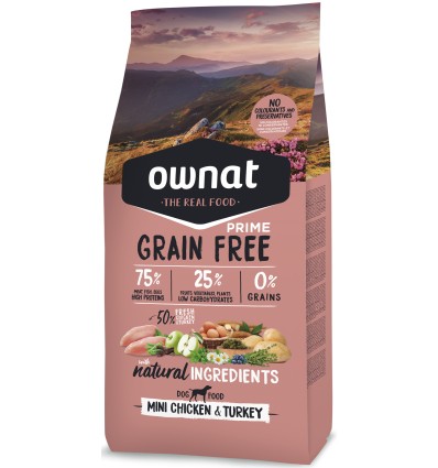 Ownat Cão Grain Free Mini Adult Chicken & Turkey