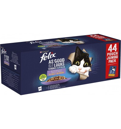 Purina Gatos Húmidos Felix Sensations Mix PACK JUMBO 44x85gr