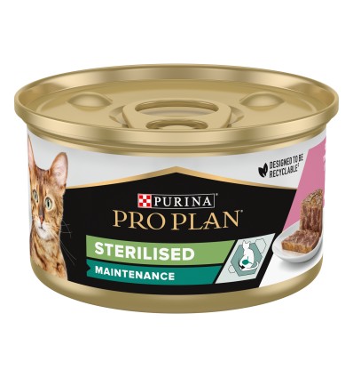 Purina Pro Plan Gatos Húmidos Adulto Esterilizado Atum e Salmão em mousse