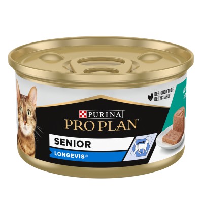 Purina Pro Plan Gatos Húmidos Sénior 7+ Longevis Atum em mousse