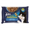 Purina Gatos Húmidos Felix Sensations Gelatinas Seleção de Peixes 4x85gr