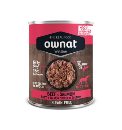 Ownat Cão Wetline Boi com salmão 395gr