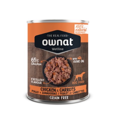 Ownat Cão Wetline Grain Free Frango com cenoura 395gr