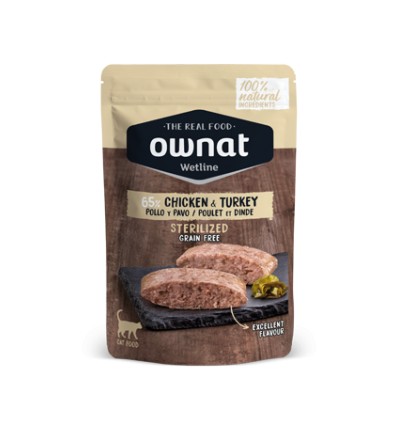 Ownat Gato Wetline Grain Free Esterilizado Frango com Perú