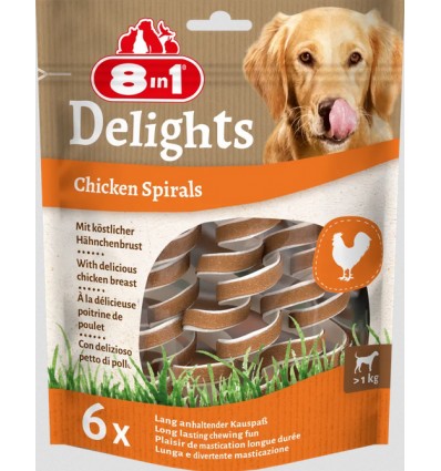 8in1 Snacks Cão Delights Chicken Spirals (6un)